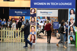 1 May 2018; Attendees at WIT Lounge during day one of Collision 2018 at Ernest N. Morial Convention Center in New Orleans. Photo by Stephen McCarthy/Collision via Sportsfile