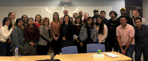 Students and advisor council members at panel discussion event