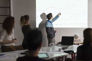 Presentation During A Business Meeting In Office